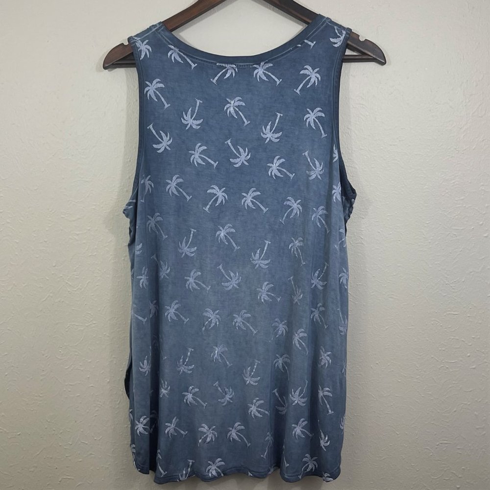 Cable & Gauge Sz L Palm Tree Print Tank Top NWT - Picture 3 of 8